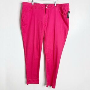NWT Lord‎ & Taylor Women's Straight Leg Jean Coral 20W Stretch Workwear Casual